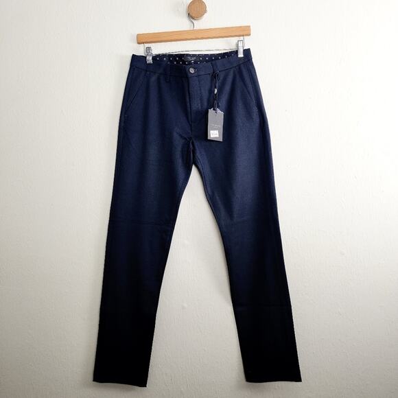 Ted Baker London Speck Semi Plain Navy Blue Slim Fit Dress Pants Trouser NWT 30R - Picture 3 of 10